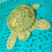 crocheted 3D turtle