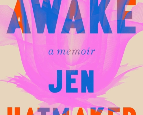 Book cover features a pink rose in the center.