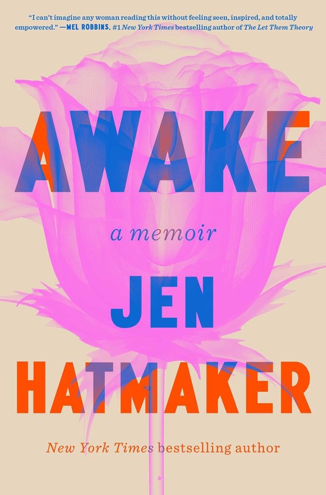 Book cover features a pink rose in the center.