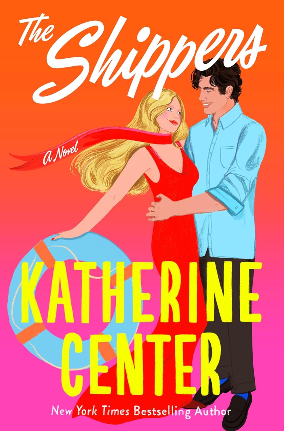 The book cover of The Shippers by Katherine Center. Features a couple dancing on a cruise ship.